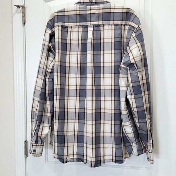 Wrangler Mens Outdoor Long Sleeve Shirt UPF 30+ Protection Brown Plaid Size 2XL - Picture 5 of 5